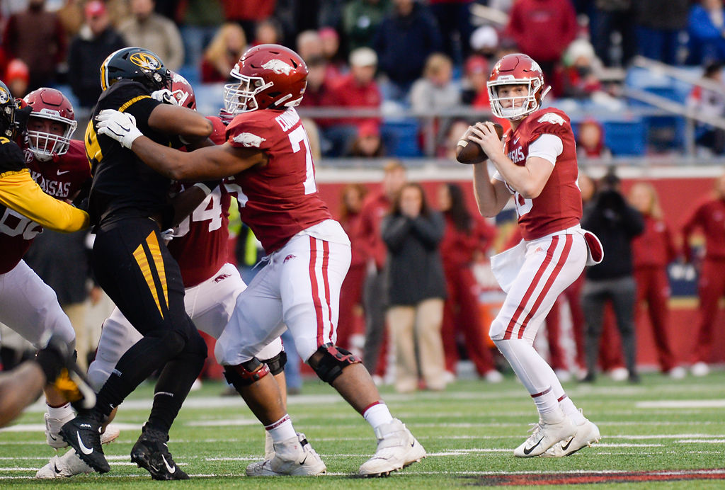 Jack Lindsey looks for a pass